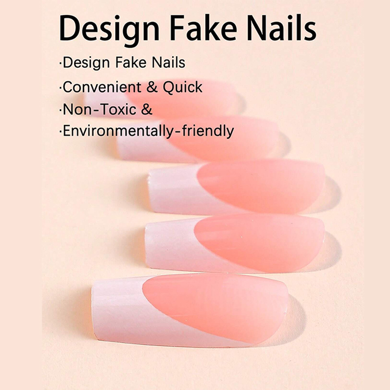 24pcs French Long Square Teacher Fake Nail
