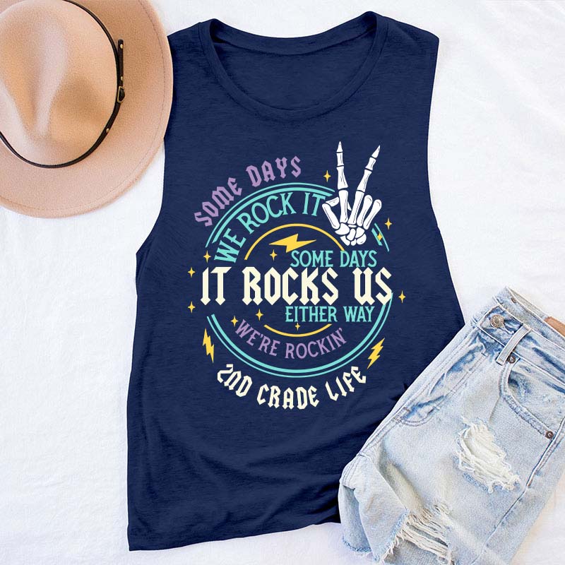 Personalized Grade Rock This School Teacher Tank Top