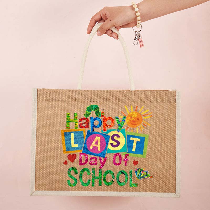 Summer Happy Last Day Of School Teacher Jute Bag