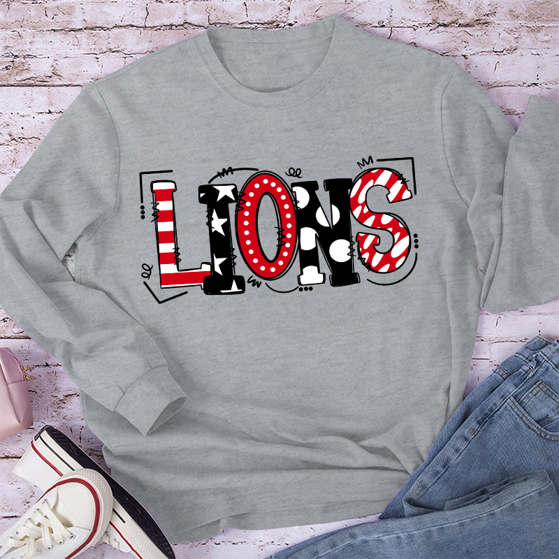 Personalized Mascot Cute Fonts Game Day Teacher Long Sleeve T-Shirt