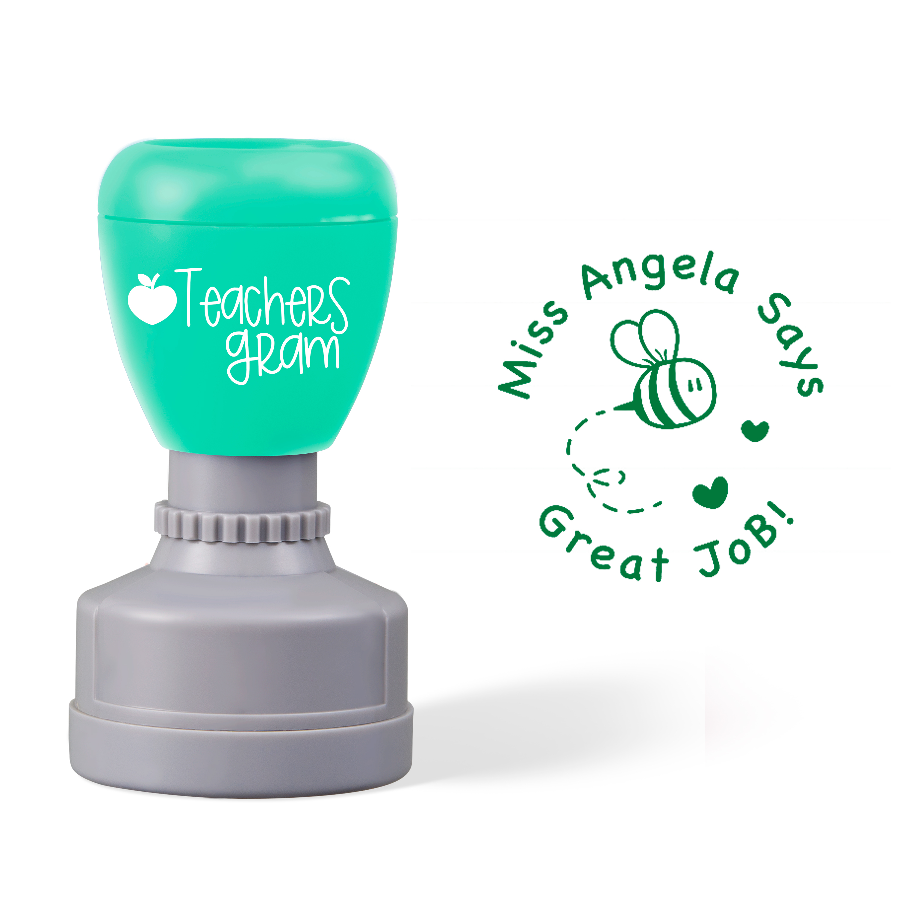 Personalized Name Great Job Bee Teacher Stamp