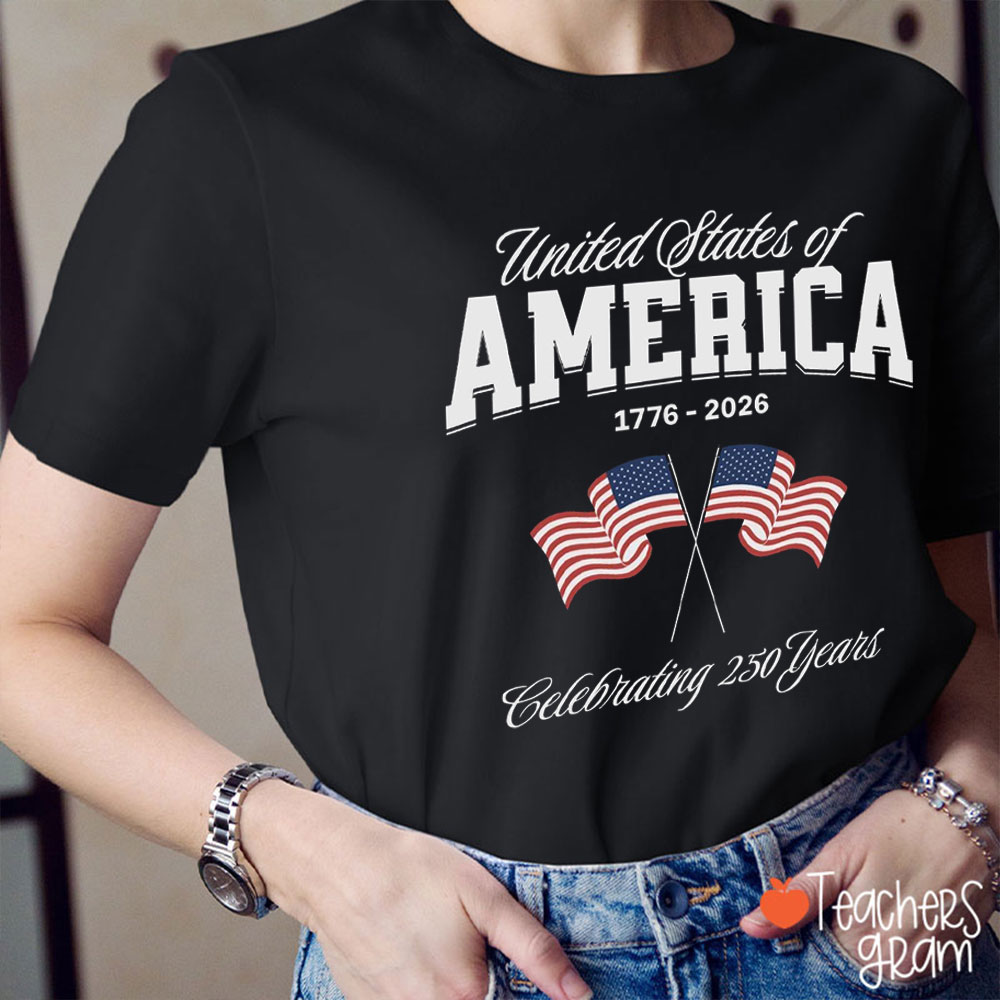 United States Of America Celebrating 250 Years Teacher T-Shirt