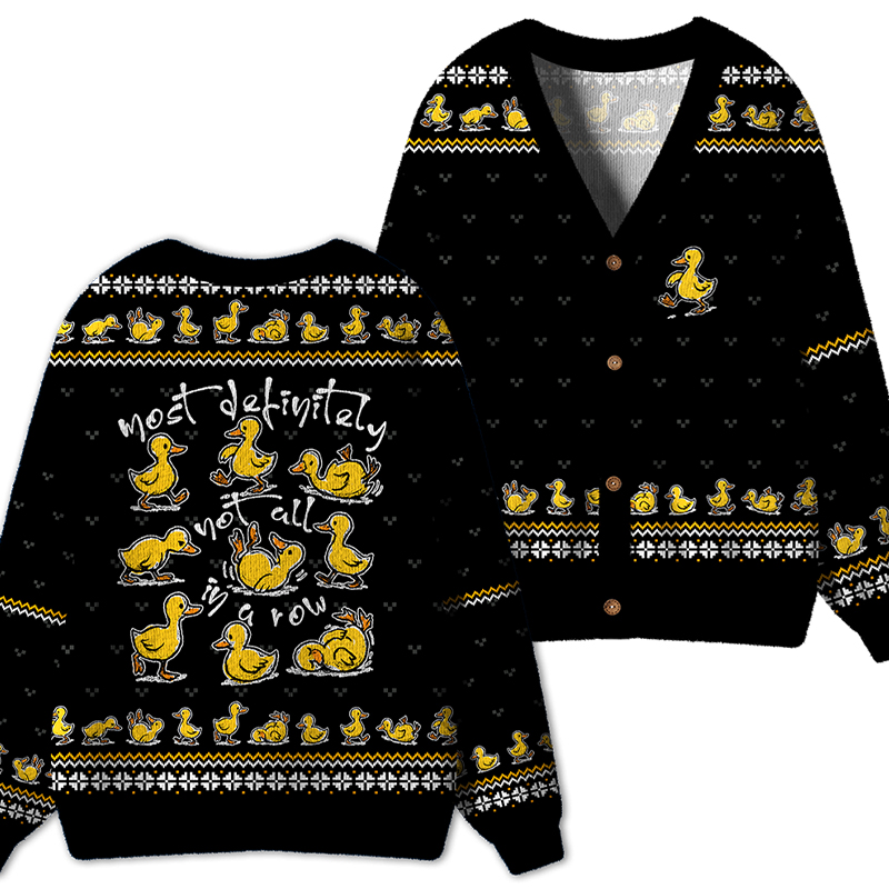 Most Definitely Not All In A Row Teacher Ugly Cardigan Sweaters