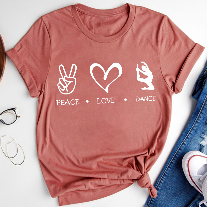 Peace Love And Dance Teacher T-Shirt Sale-Teachersgram