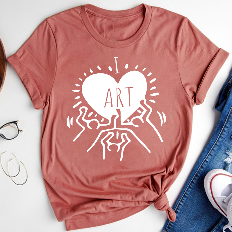 Art Heart I Love Art Teacher T-Shirt
