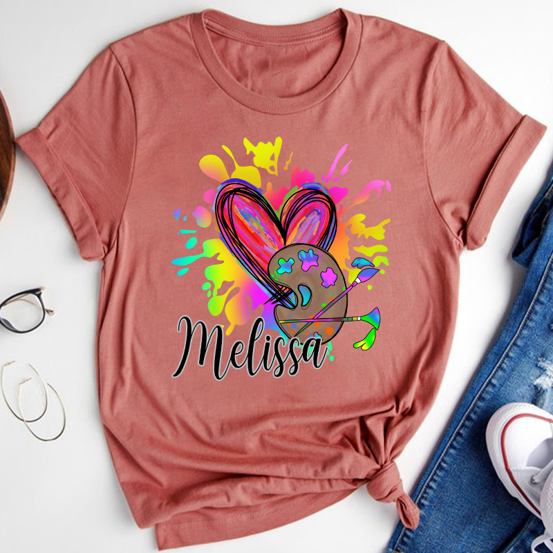 Personalized Colorful Art Teacher T-Shirt