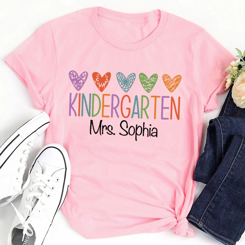 Personalized Grade And Name Kindergarten Teacher T-Shirt