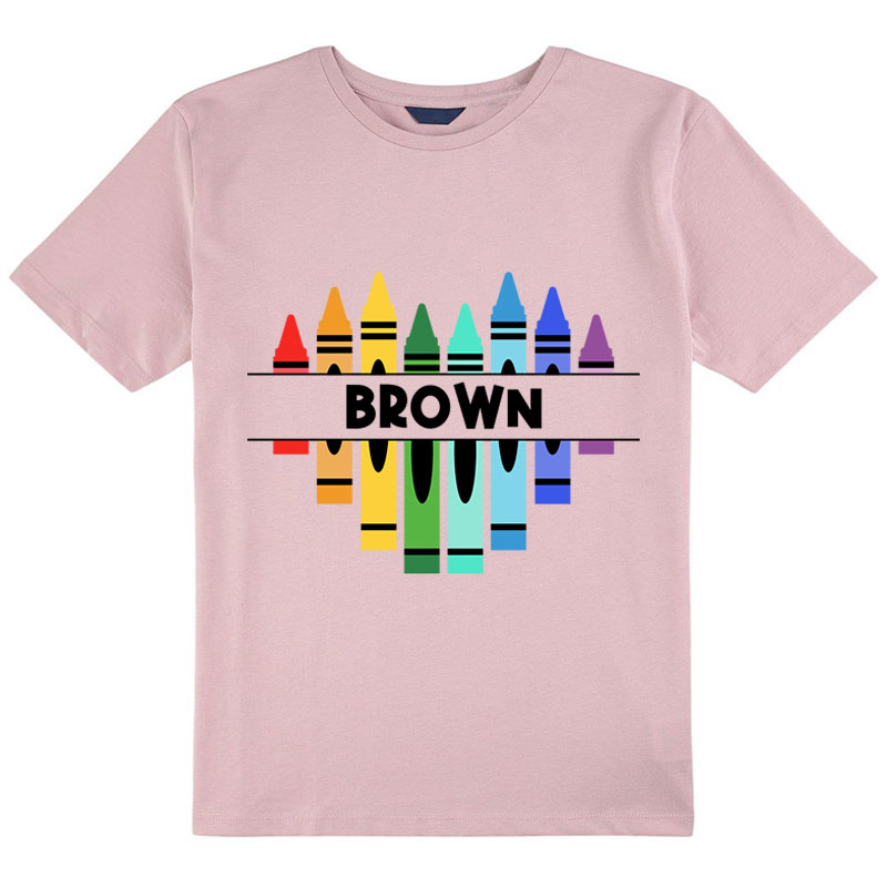 Personalized Name Colorful Crayons Class T-Shirt