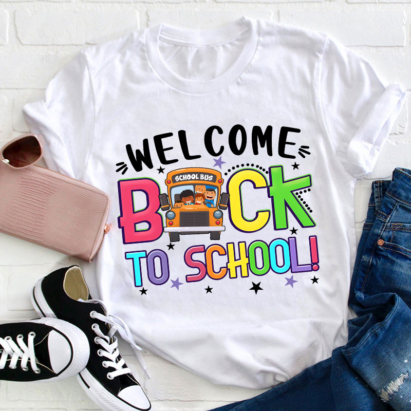 Welcome Back To School Kids School Bus Teacher T-Shirt