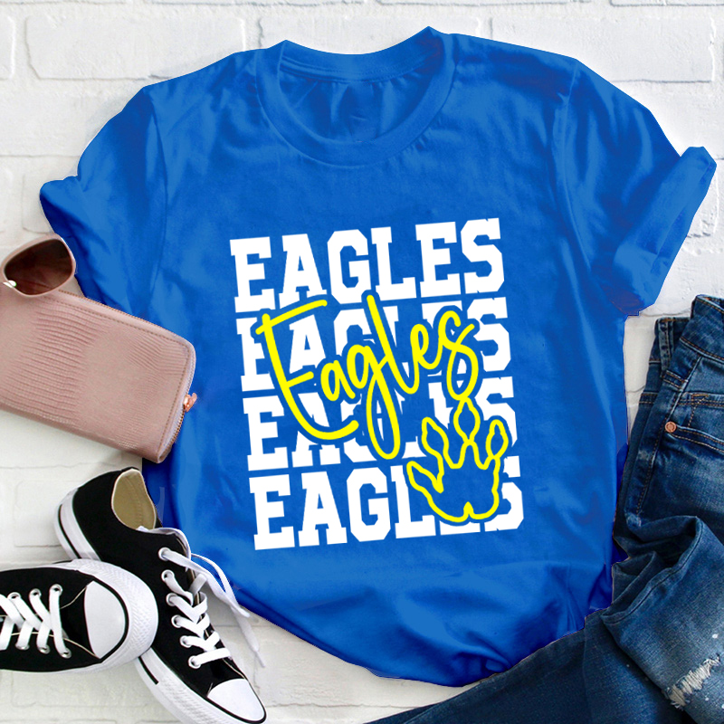 Personalized School Mascot Double Layer Design Cute Icon Teacher T-Shirt
