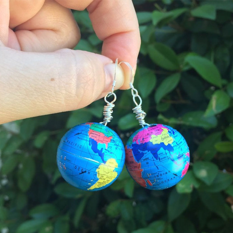 Earth Geography Teacher Earrings