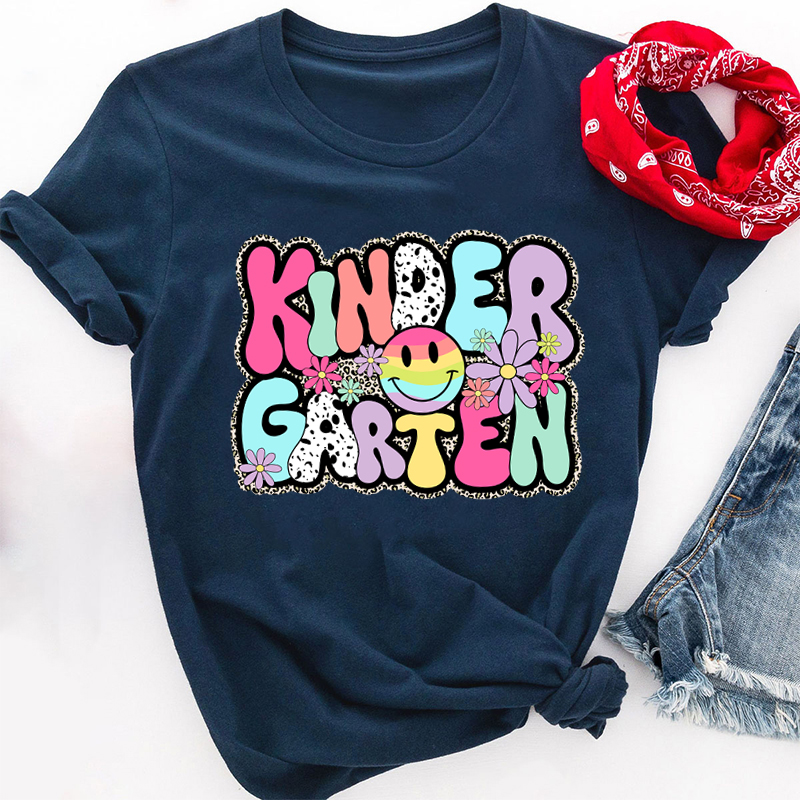 Personalized Round Bubble Colorful Letters Teacher T-Shirt