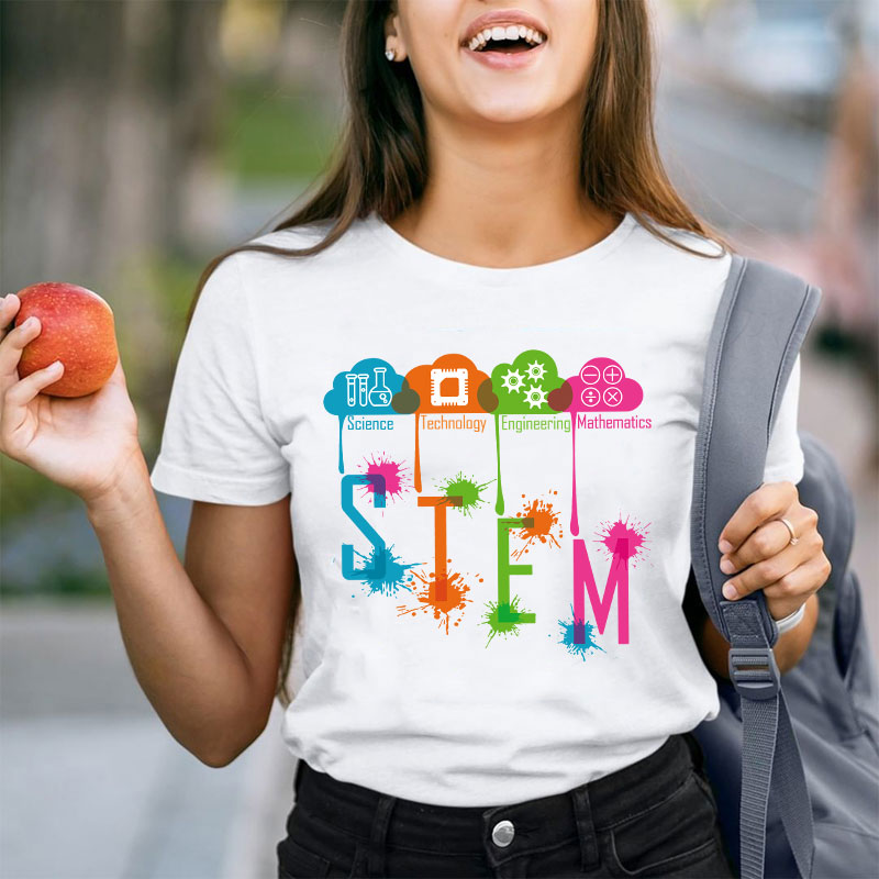Color Splash Ink STEM Teacher T-Shirt