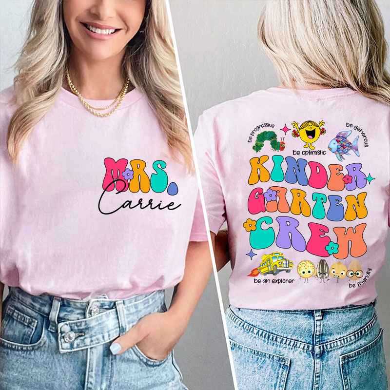 Personalized Learn These Qualities From Your Children's Book Friends Teacher Two Sided T-Shirt