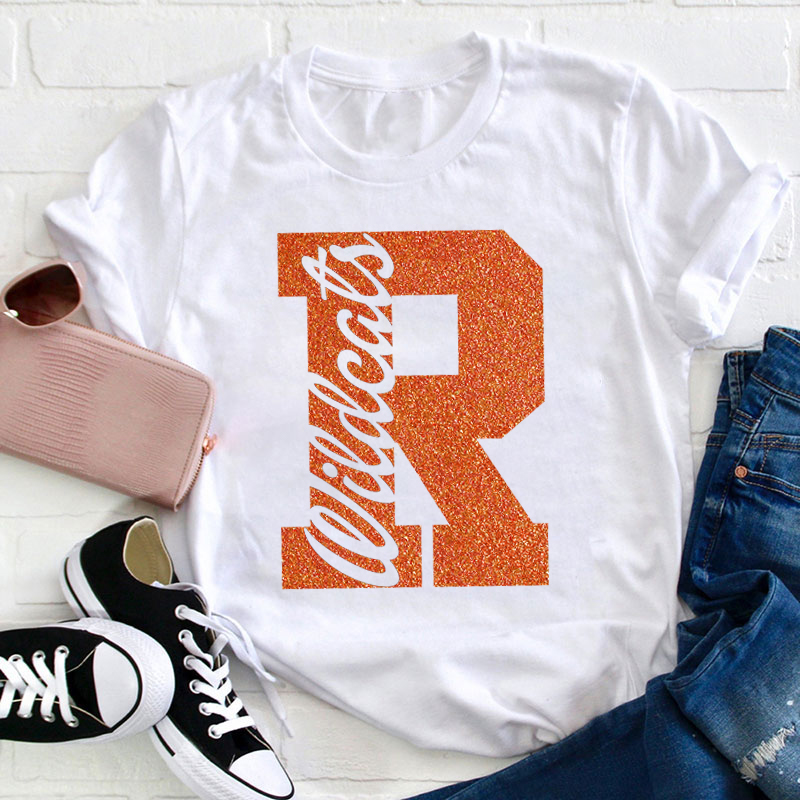 Personalized Glitter Team Name Teacher T-Shirt