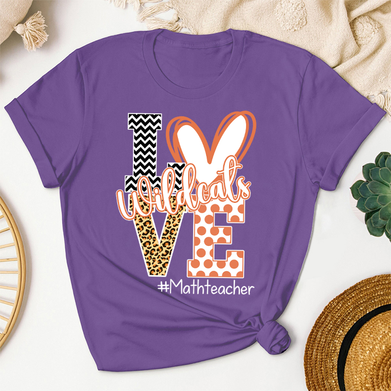 Personalized Love Mascot Teacher T-Shirt