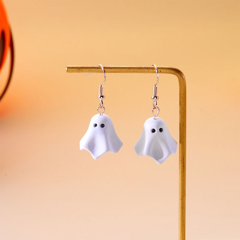 White Ghost Teacher Acrylic Earrings
