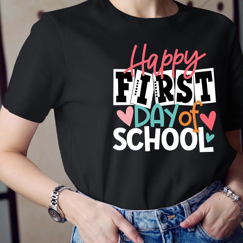 Happy First Day Of School Heart T-Shirt