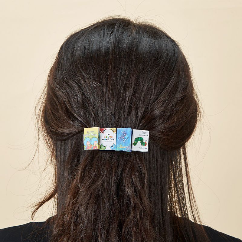 [Copy]Miniature Book Hair Clip Barrette Teacher