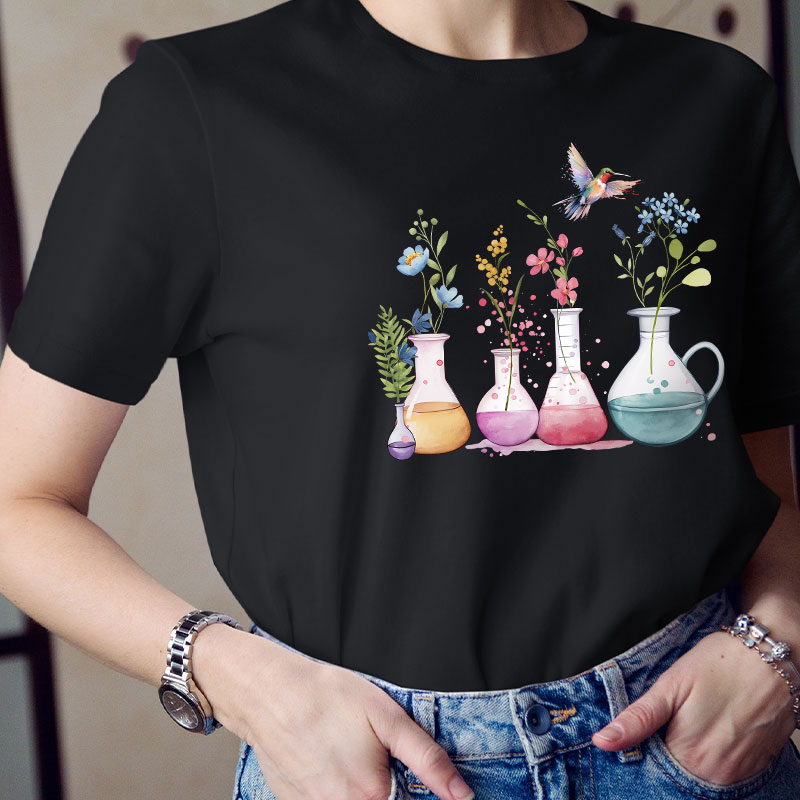 Floral Laboratory Teacher T-Shirt
