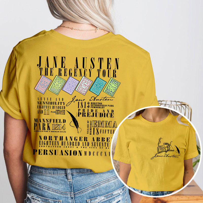 Jane Austen The Regency Tour Teacher Two Sided T-Shirt