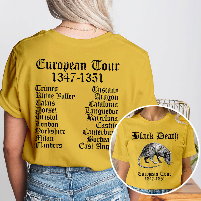 Black Death European Tour Teacher Two Sided T-Shirt
