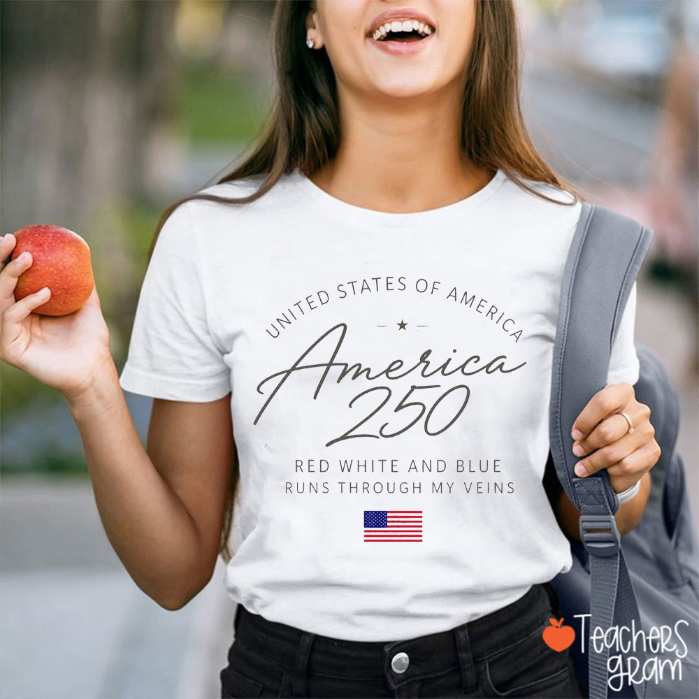 United States Of America 250 Years Teacher T-Shirt