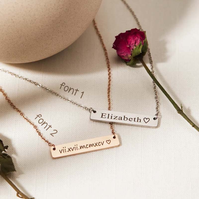 Personalized Engraved Simple Style Necklace Teacher Necklace