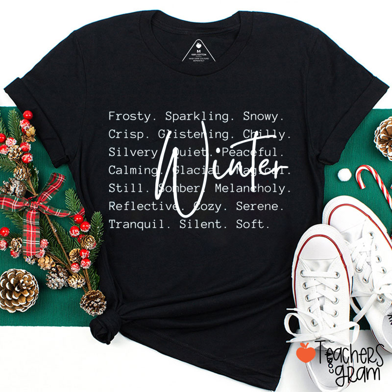 Winter Words Teacher T-Shirt