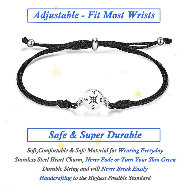 Graduation Gift Compass Woven Teacher Bracelet