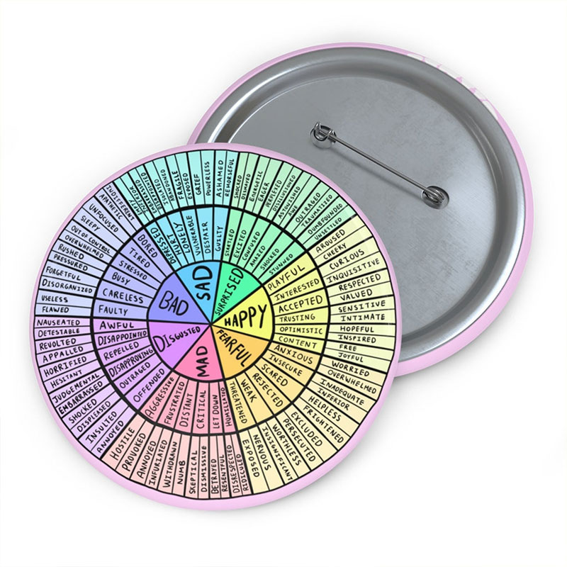 Feelings Wheel Teacher Pinback Button