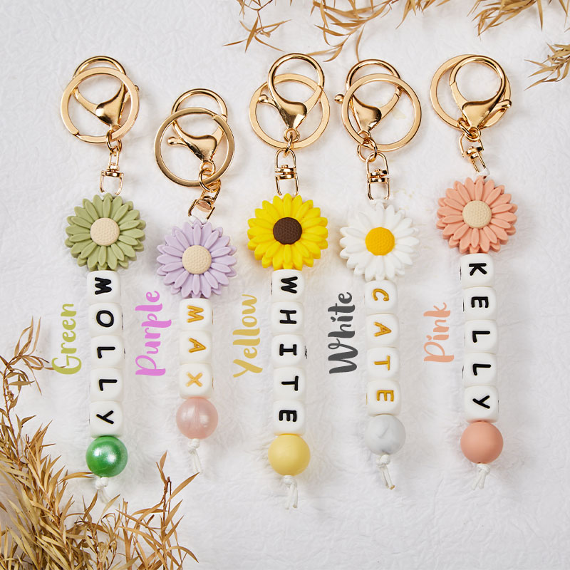 Personalized As Warm As A Sunflower Teacher Keychain