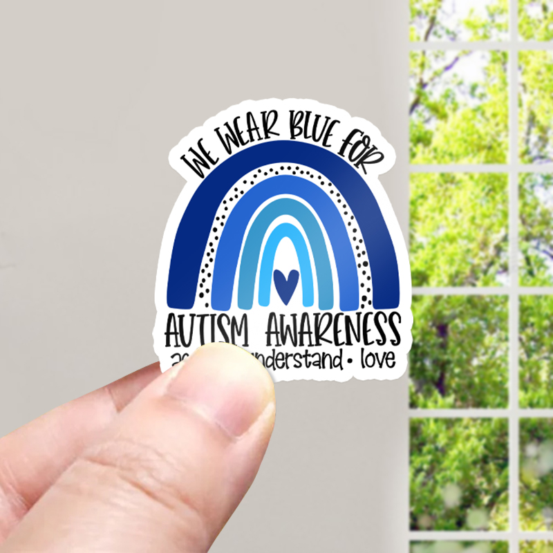 We Wear Blue for Autism Awareness Teacher Stickers