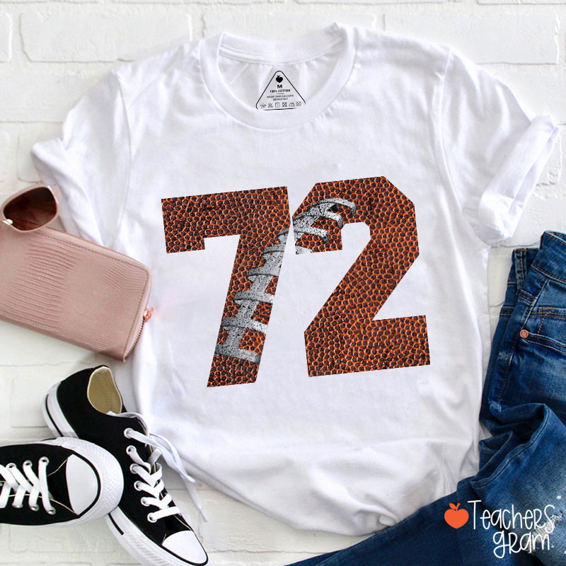 Personalized Number Game Day Teacher T-Shirt