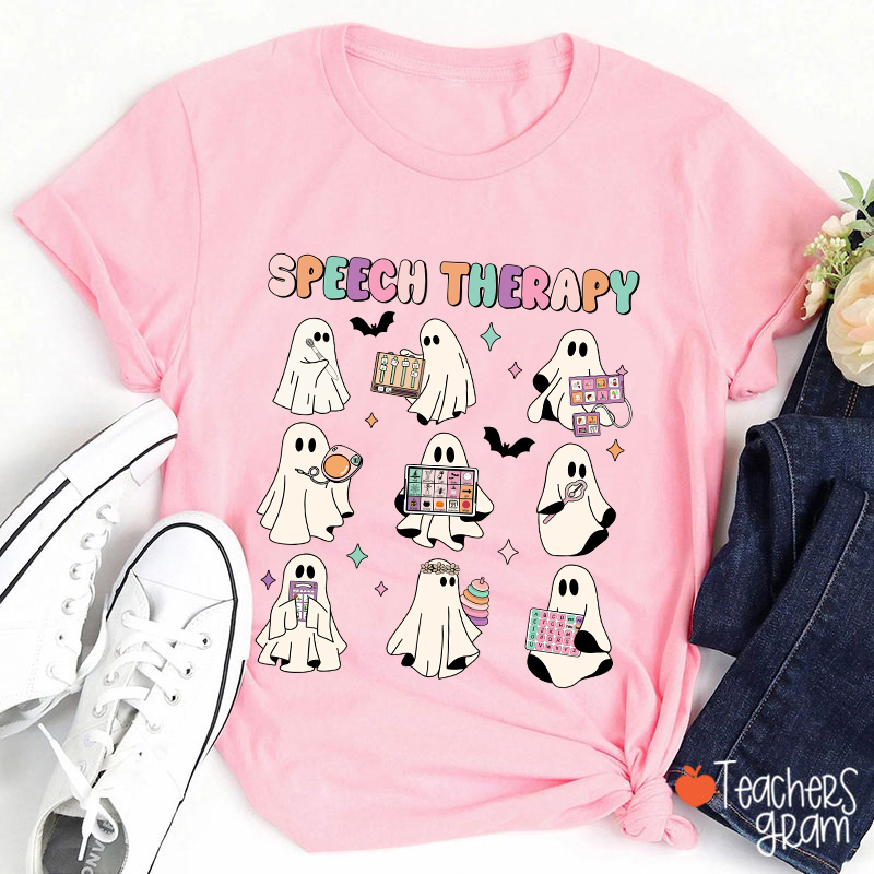 Speech Therapy Cute Ghosts Teacher T-Shirt
