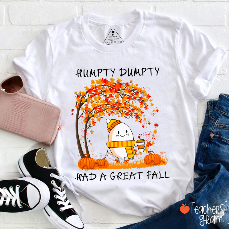 Humpty Happy Autumn Happy Fall Teacher T-Shirt Sale-Teachersgram