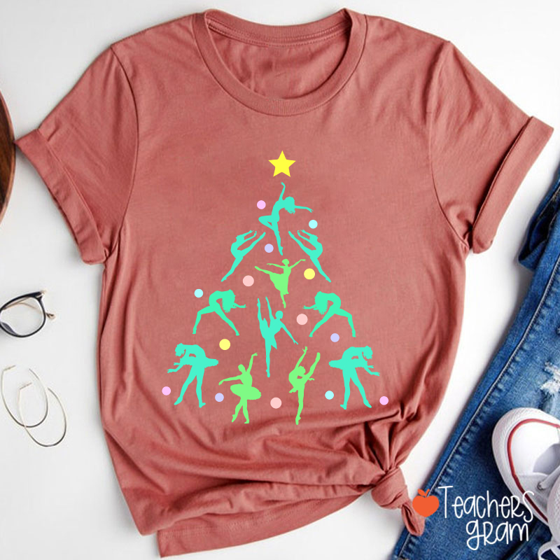 Dancer Christmas Tree Teacher T-Shirt