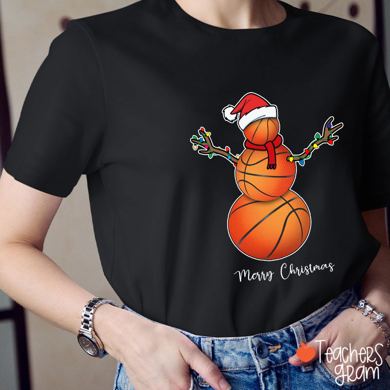 Personalized Sport Snowman Christmas Teacher T-Shirt