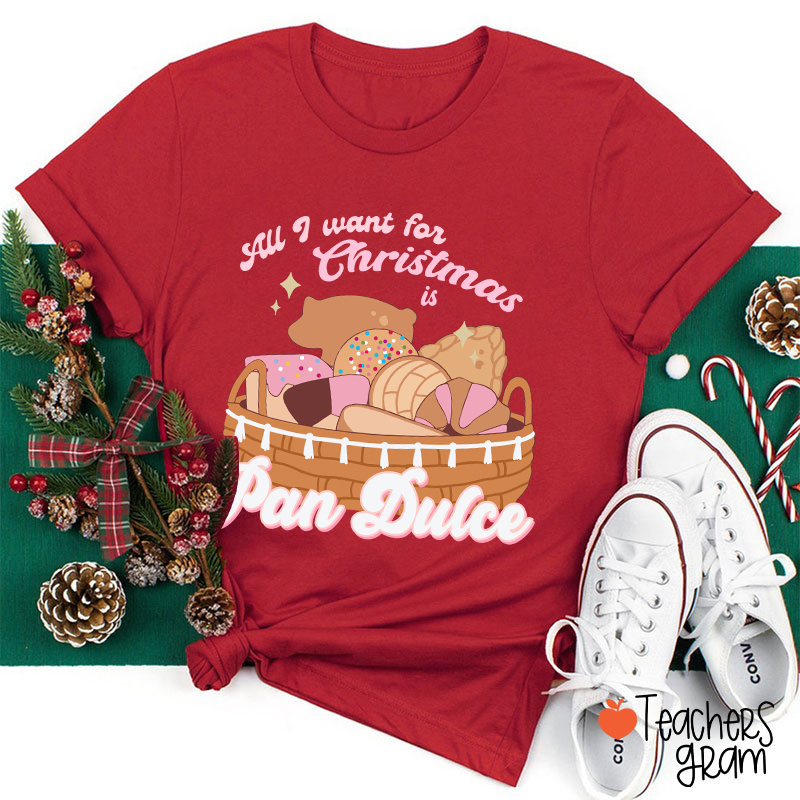 All I Want For Christmas Is Pan Dulce Spanish Teacher T-Shirt