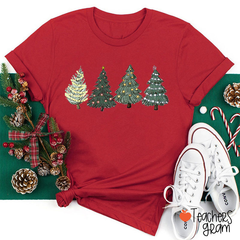 Green Christmas Tree Teacher T-Shirt