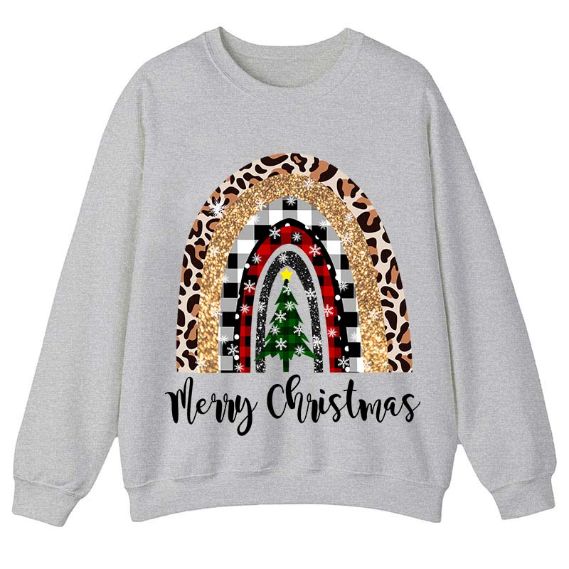 Merry Christmas A Christmas Tree In The Snow Teacher Sweatshirt