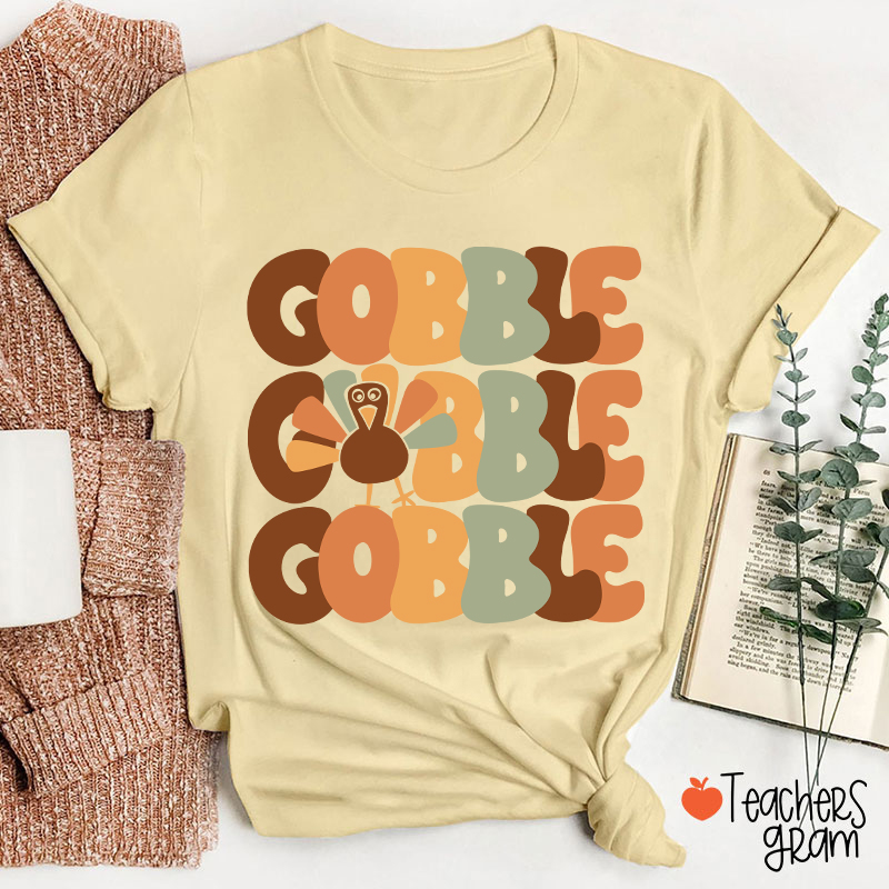 Gobble Gobble Turkey Teacher T-Shirt Sale-Teachersgram