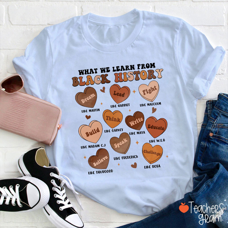 What We Learn From Black History Teacher T-Shirt