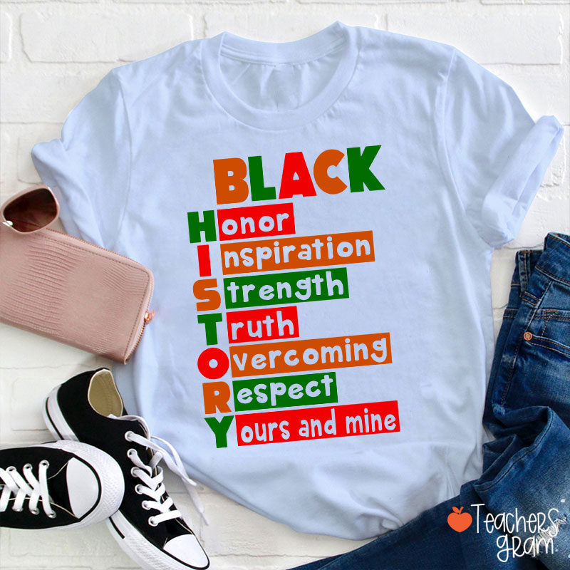 Black History Words Teacher T-Shirt