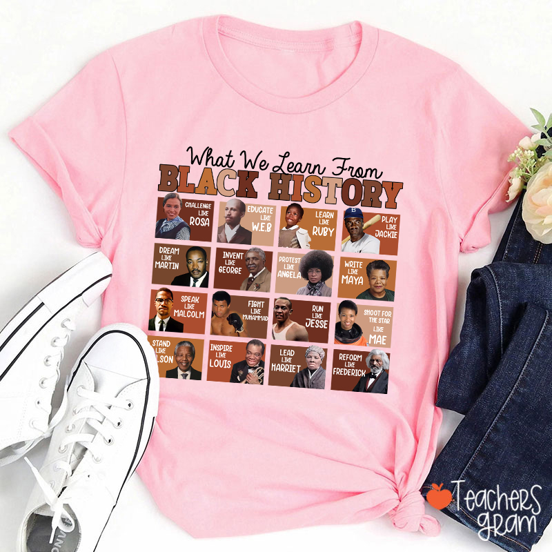 What We Learn From Black History Teacher T-Shirt