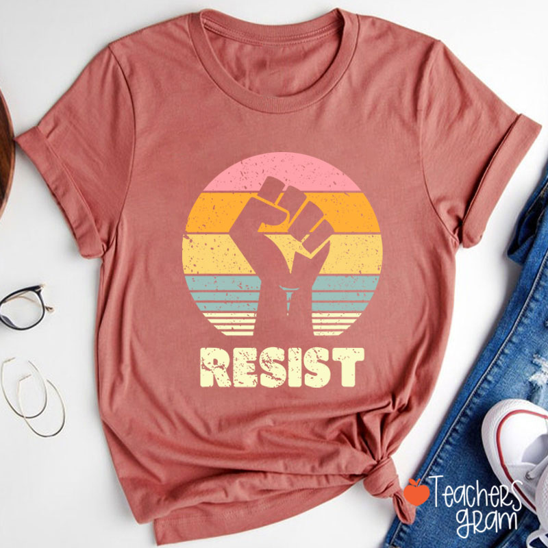 Resist Retro Teacher T-Shirt