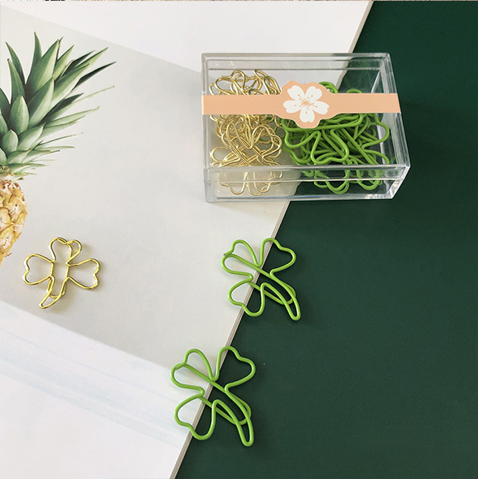 20Pcs Lucky Clover Paper Clips