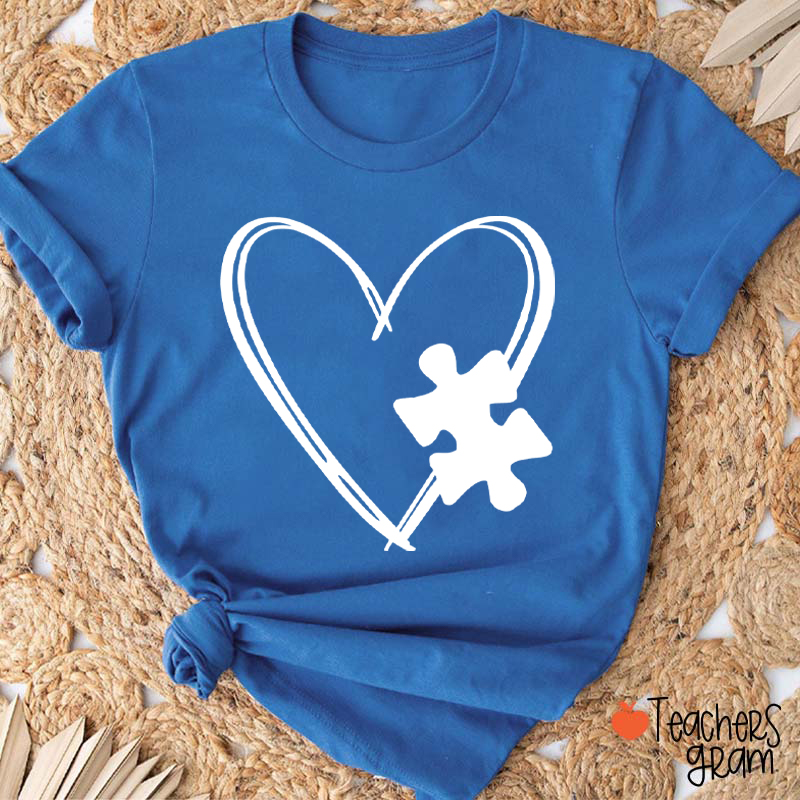 Love Autism Puzzle Teacher T-Shirt