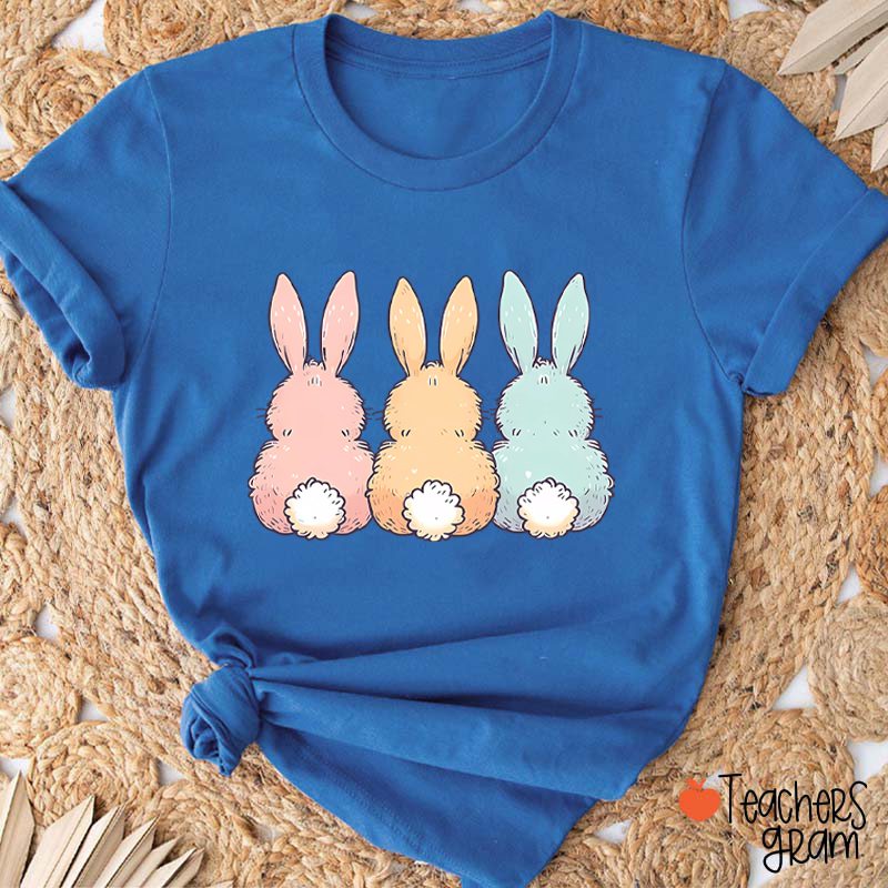 Three Cute Bunnies Teacher T-Shirt