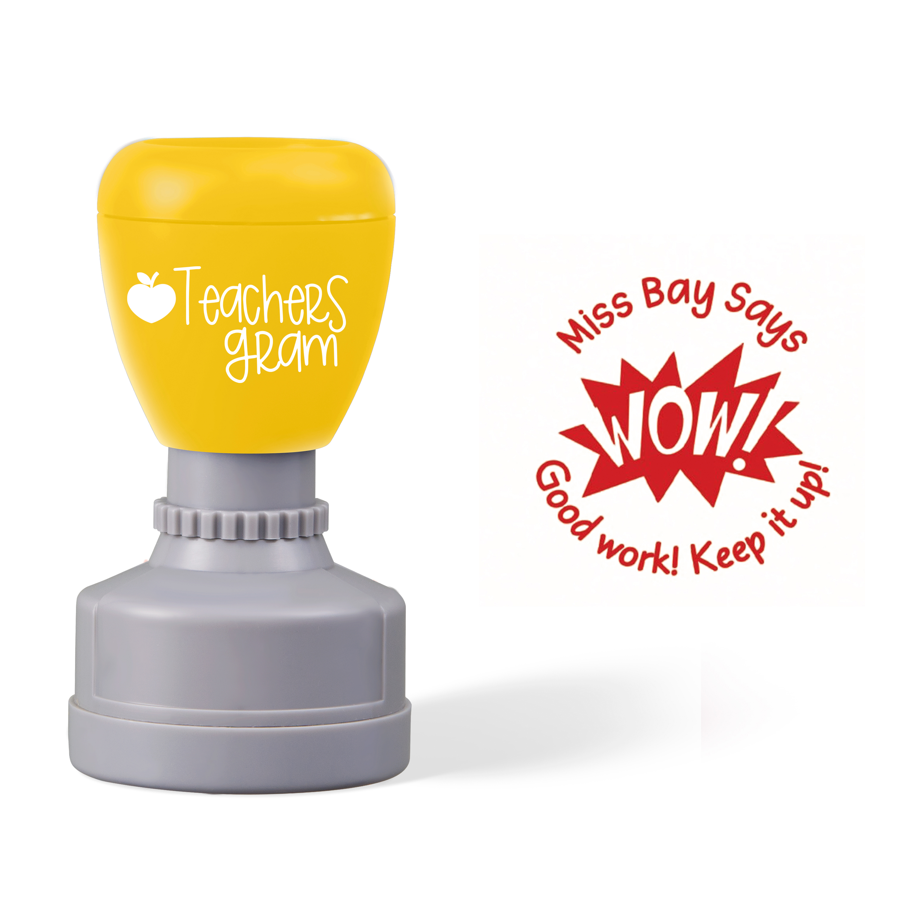 Personalized Name WOW Good Work Keep It Up Teacher Stamp Sale-Teachersgram